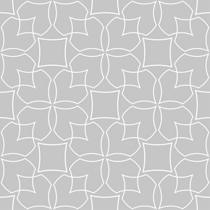 灰色和白色的几何装饰品。网络纺织品和墙纸无缝模式