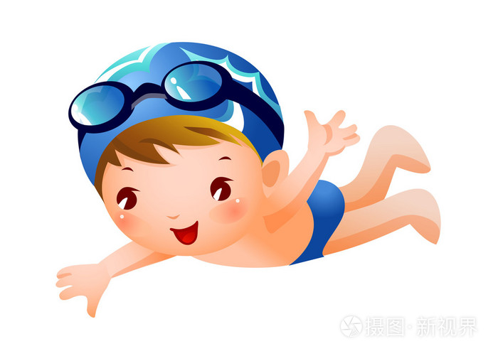 男孩游泳者