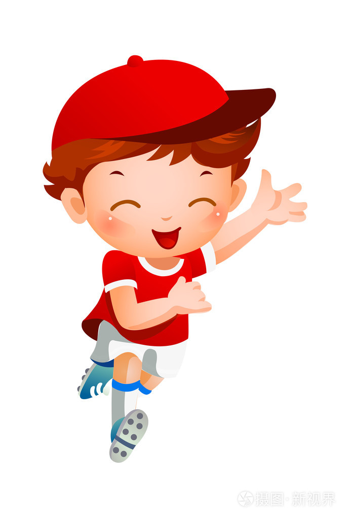 运行的男孩体育运动员