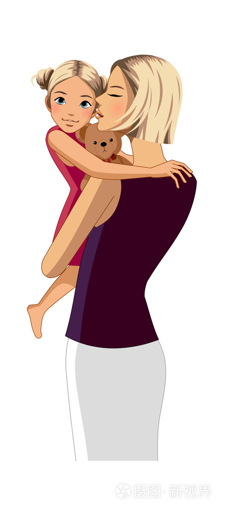 母亲携带女儿的肖像
