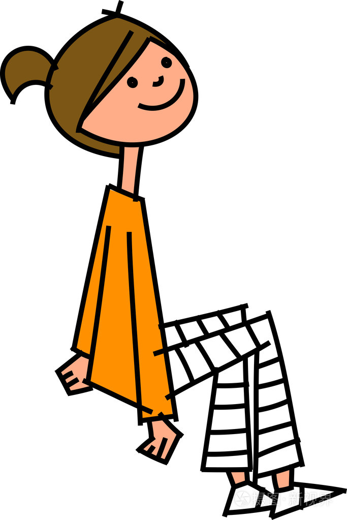 女人坐在她的侧面图