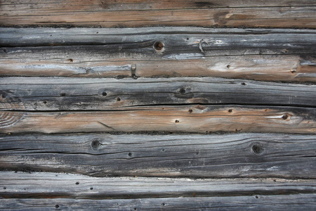 旧木原木和木板墙的背景纹理