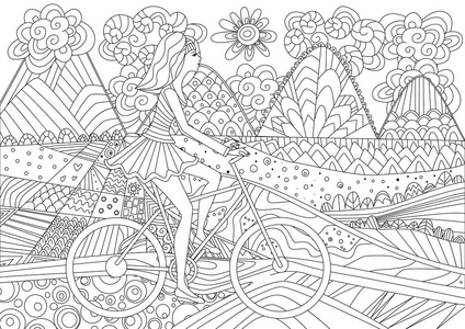 车窗外风景卡通图片-车窗外风景卡通素材-车窗外风景卡通插画-摄图新