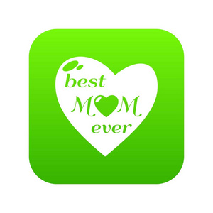 最佳母亲图标绿色矢量