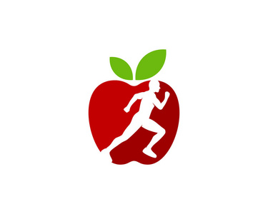 水果运行徽标图标设计