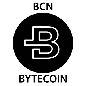 Bytecoin 硬币 cryptocurrency blockchain 图标。虚拟电子, 互联网货币或 cryptocoin