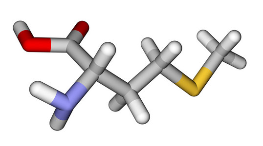 必需氨基酸蛋氨酸 3d 分子模型