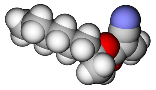 2-辛基氰基丙烯酸酯,瞬间胶.分子的三维结构照片