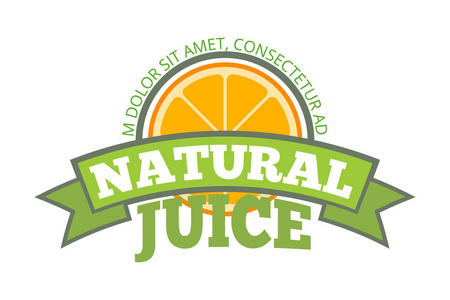 柠檬喷雾剂天然橙汁标志, 标签照片