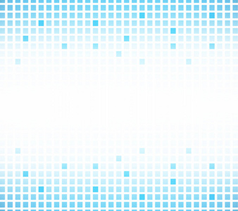 抽象蓝色正方形像素马赛克在白色背景。3d 渲染