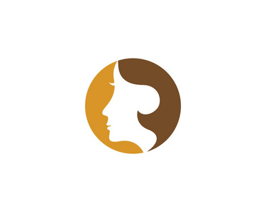 女人脸剪影字符插图徽标图标照片