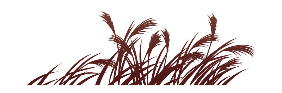 芦苇普通孤立在白色背景上的芦苇的剪影动物农场的例证在山秋天风景在