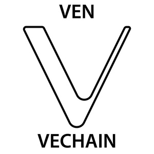 Vechein cryptocurrency blockchain 图标。虚拟电子, 互联网货币或 cryptocoin 符号