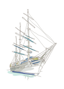 游艇桅杆插画-游艇桅杆手绘-游艇桅杆卡通图-摄图新视界