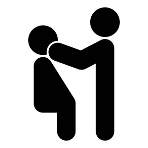 医生检查病人图标黑色插画平面样式简单图像照片