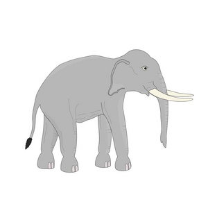被隔绝的大亚洲大象动物是步行, 例证卡通