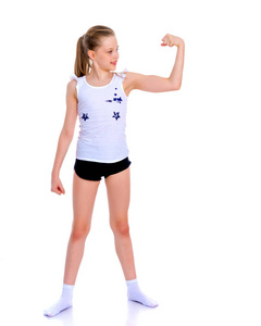 小女孩肌肉图片