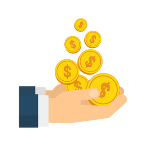 象征财富, 成功和好运.银行和金融.平面矢量卡通插图.