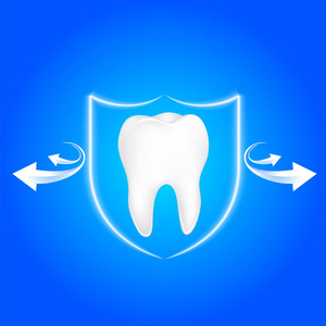 人牙保护免受细菌保护。图标设计。牙科护理概念, 插图