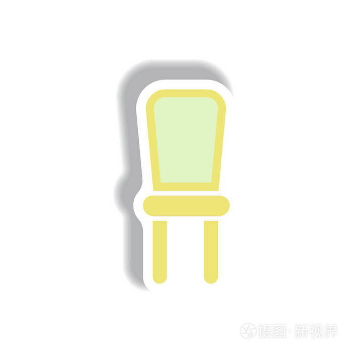 纸贴式椅的矢量插图