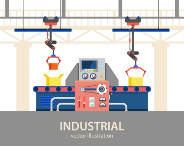 工厂或工厂自动化生产线带控制箱