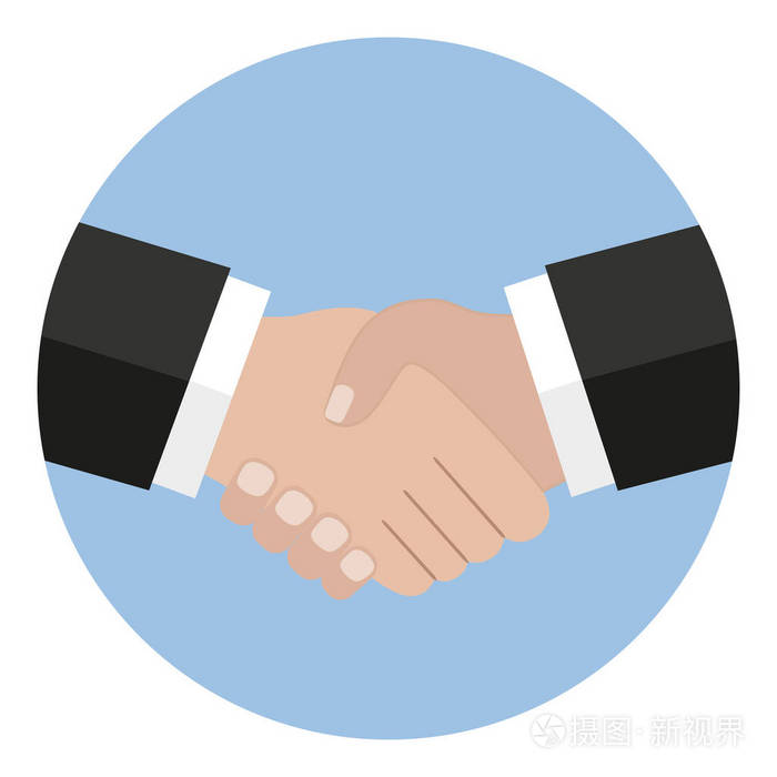 握手图标.握手, 协议, 好交易, 合伙概念.优质的品质.