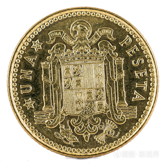 老西班牙硬币1比塞塔, 旧金山佛朗哥。年 1966, 19 75 在星。反向