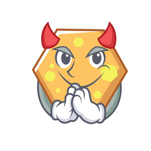魔鬼六角吉祥物卡通风格矢量插画照片