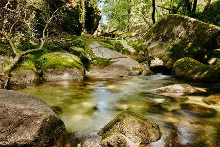 Pontido 村 Vizela 河的河岸在 Queimadela 大坝前 Fafe