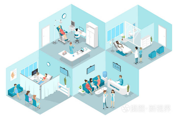 妇科医院等轴扁平内部