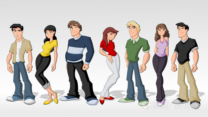 组卡通青少年