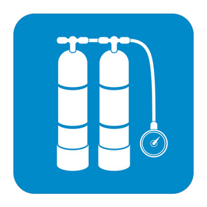 水肺潜水矢量图.潜水设备矢量符号.游泳水中呼吸氧气照片