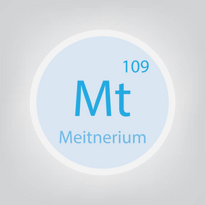 Meitnerium Mt 化学元素图标矢量插图