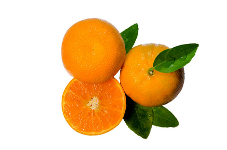橙果。在白色的奥兰切片隔离。使用修剪路径, 橙色背景白色