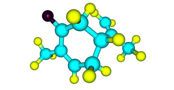 香芹酮是一个叫做萜的化学物质家族的成员。香芹酮在许多精油中自然被发现。3d 插图