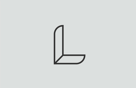 黑白字母 l 徽标设计适合公司或企业