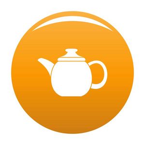 钢茶壶图标矢量橙色