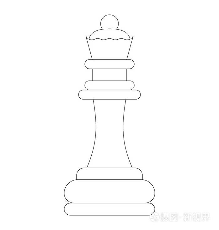国际象棋与皇冠像设计在顶部概念化象棋皇后图标