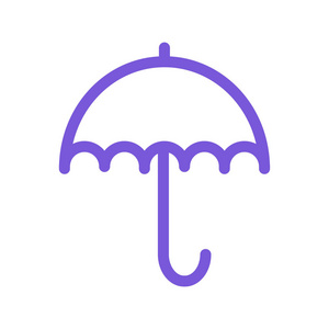 白色背景紫线伞隔离图片