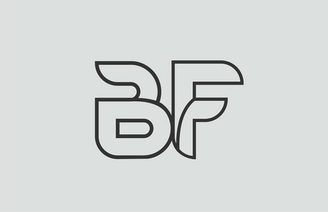 黑白字母表字母 bf b f 标志组合设计适合公司或企业照片