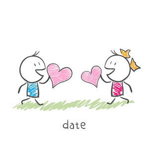 情侣暂时离别会议的两个恋人照片