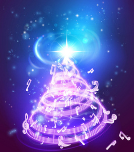 音乐圣诞树图片