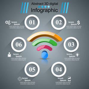 业务信息图表。无线网络连接图标