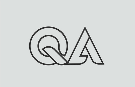 q企业黑白字母表字母 qa q a 标志组合设计适合公司或企业照片