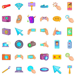 良好的设备图标设置, 卡通风格照片