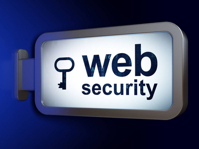 隐私概念 Web 安全和广告牌背景上的关键字