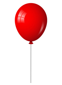 在棍子上的红色气球矢量插画