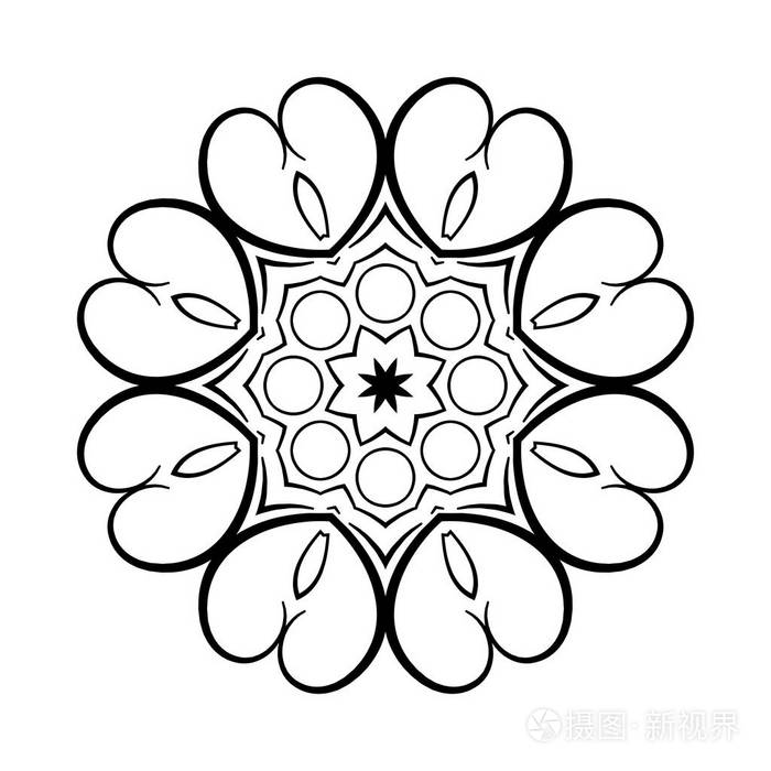 圆形装饰图案插画-正版商用图片05c305-摄图新视界
