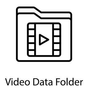 包含在文件夹中的播放符号的影片条, 视频文件夹矢量图标