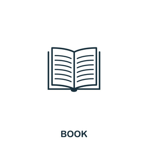 线条样式图标设计.ui.书籍图标的插图.象形文字被隔离在白色.